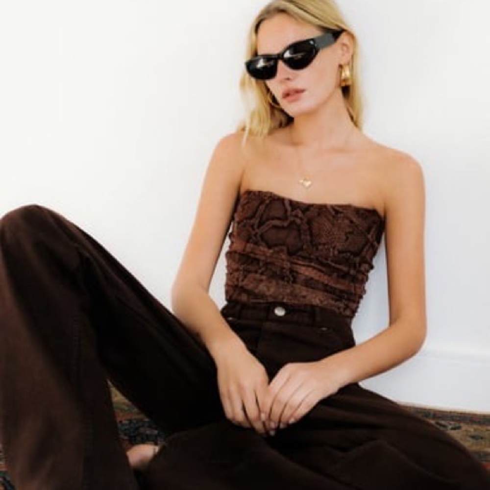 Zara Snakeskin Corset Top